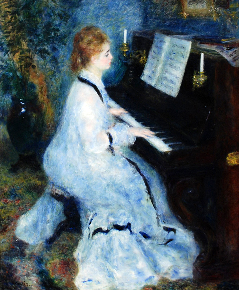 Tableau Renoir femme pianiste